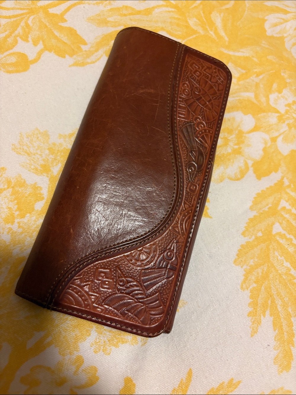 Vintage Derek Alexander Brown Leather Clutch Wallet